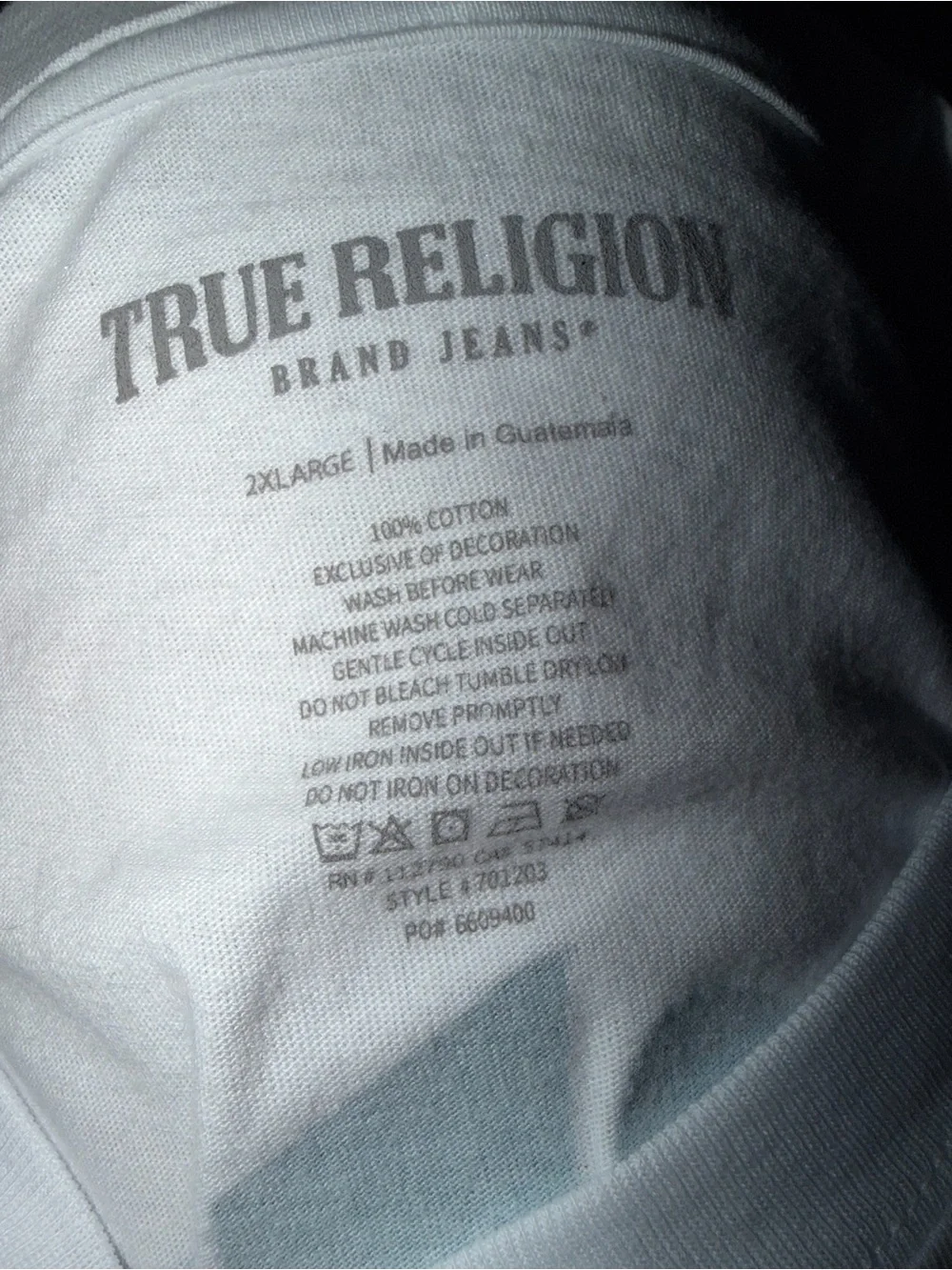 True Religion Men’s White Logo Crew Neck T-Shirt xxl